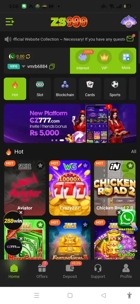 ZS999 Game App for Pakistani Users 2026