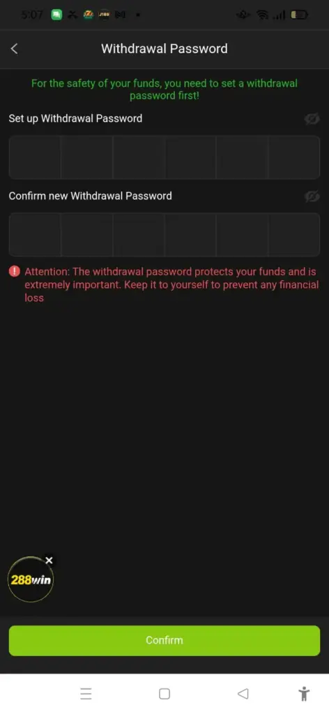 ZS999 Withdraw Process